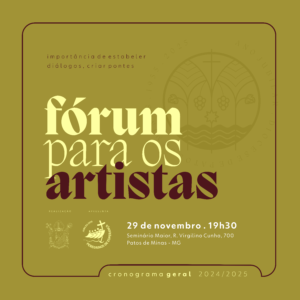 convite com as informações para o Forum de artistas